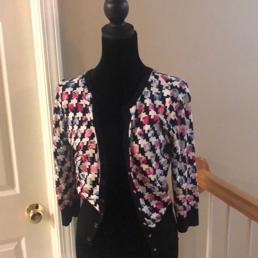 White House Black Market abstract cardigan